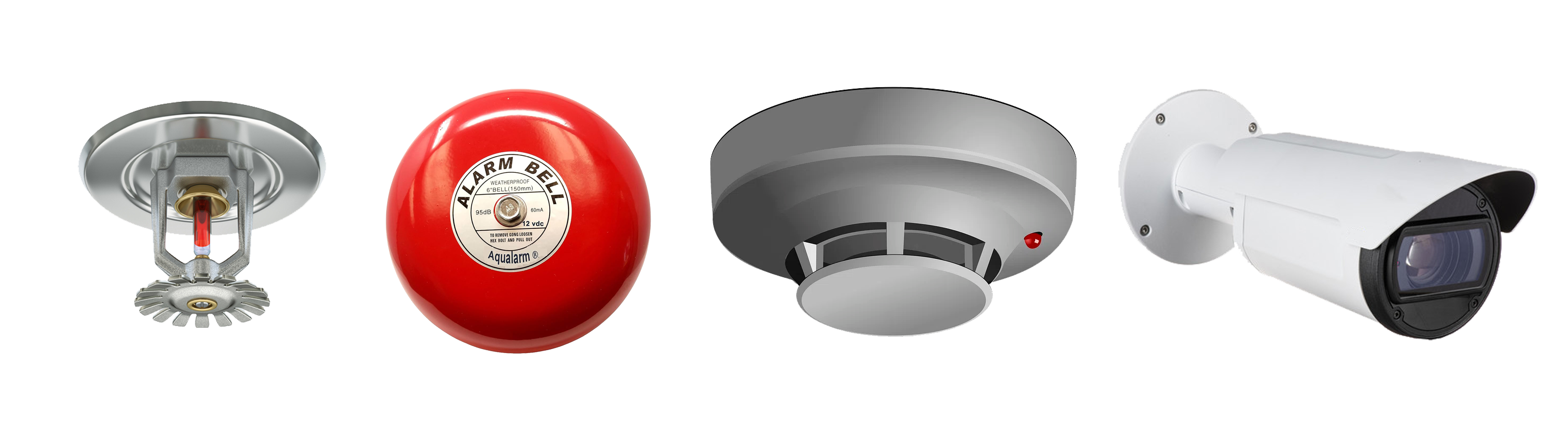 fire sprinkler alarm, smoke detector cctv